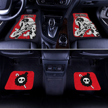 One Piece Car Mats One Piece Brook Character Jolly Roger Symbol Car Floor Mats Red White