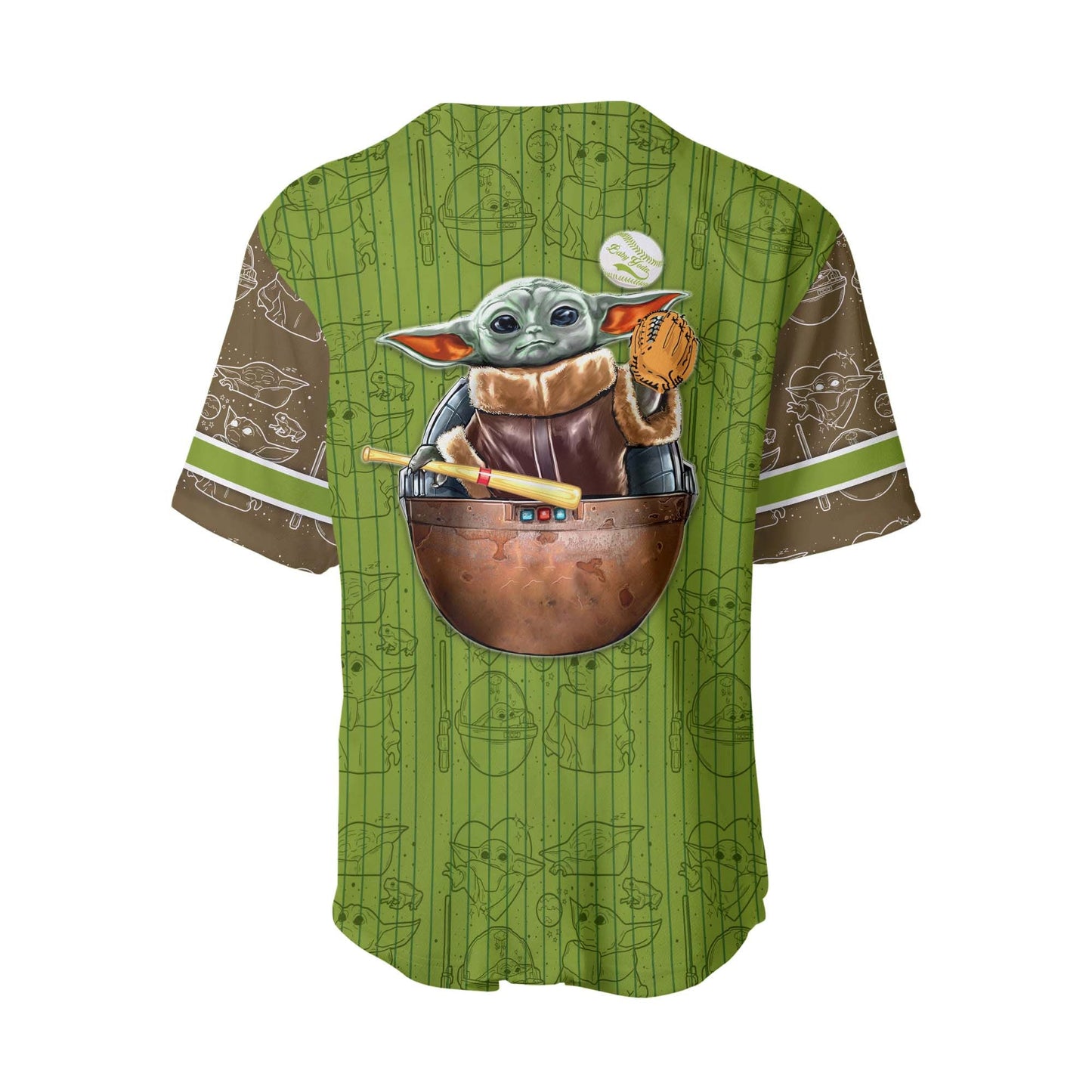 SW Baseball Jersey Baby Grogu Playing Baseball SW Jersey Shirt Green Unisex Adult New Release