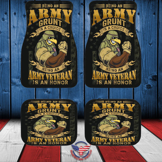 Veteran Car Mats Being An Army Veteran Is A Honor Car Floor Mats Black Green