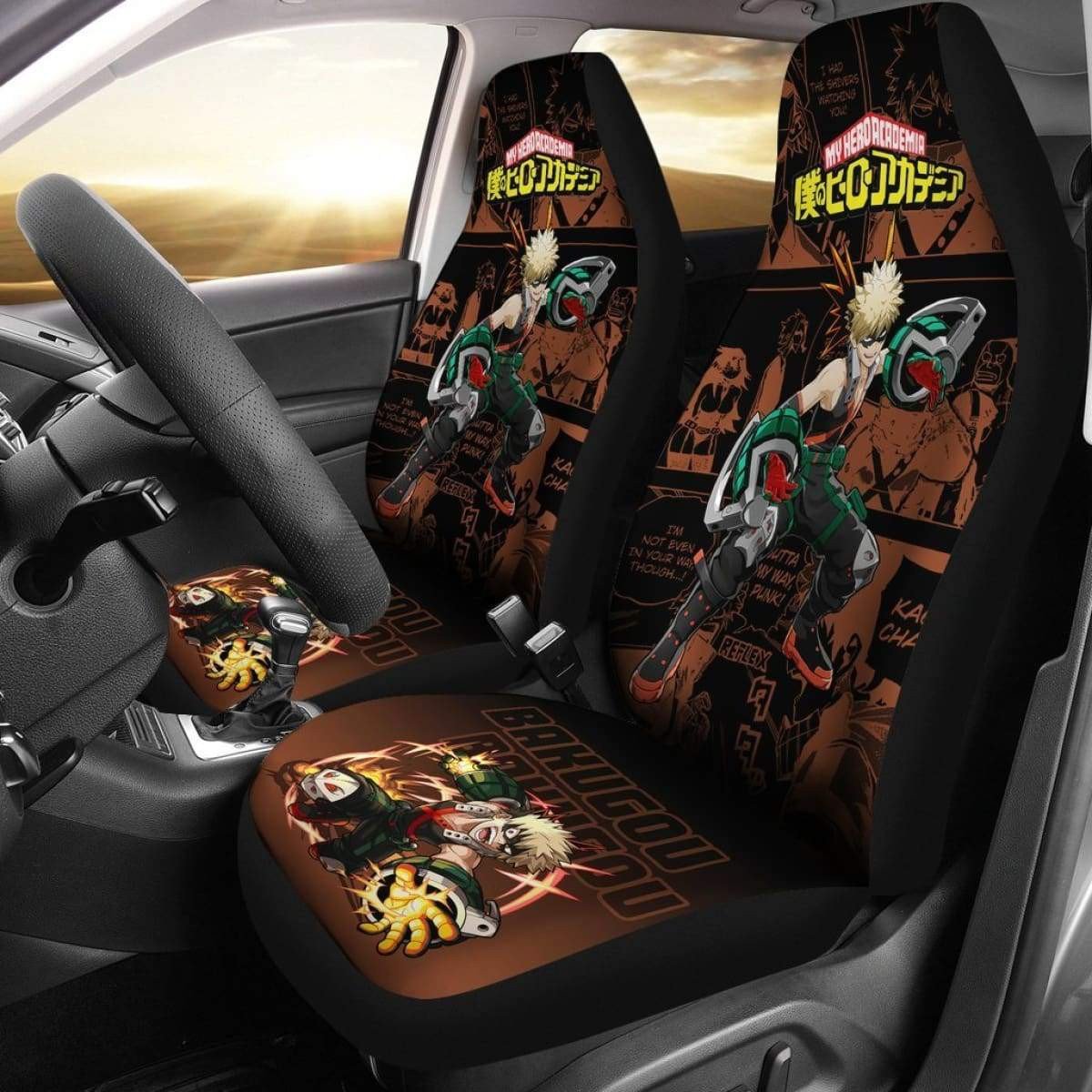 My Hero Academia Car Seat Covers Bakugou Katsuki My Hero Academia Manga Seat Covers Brown