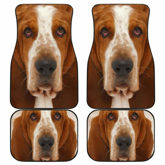 Dog Car Floor Mats Funny Close Up Basset Hound Dog Face Car Mats