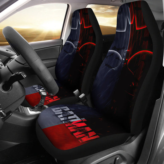 Batman Car Seat Covers Batman Graphic And Symbol Two Side Seat Covers Gray Red