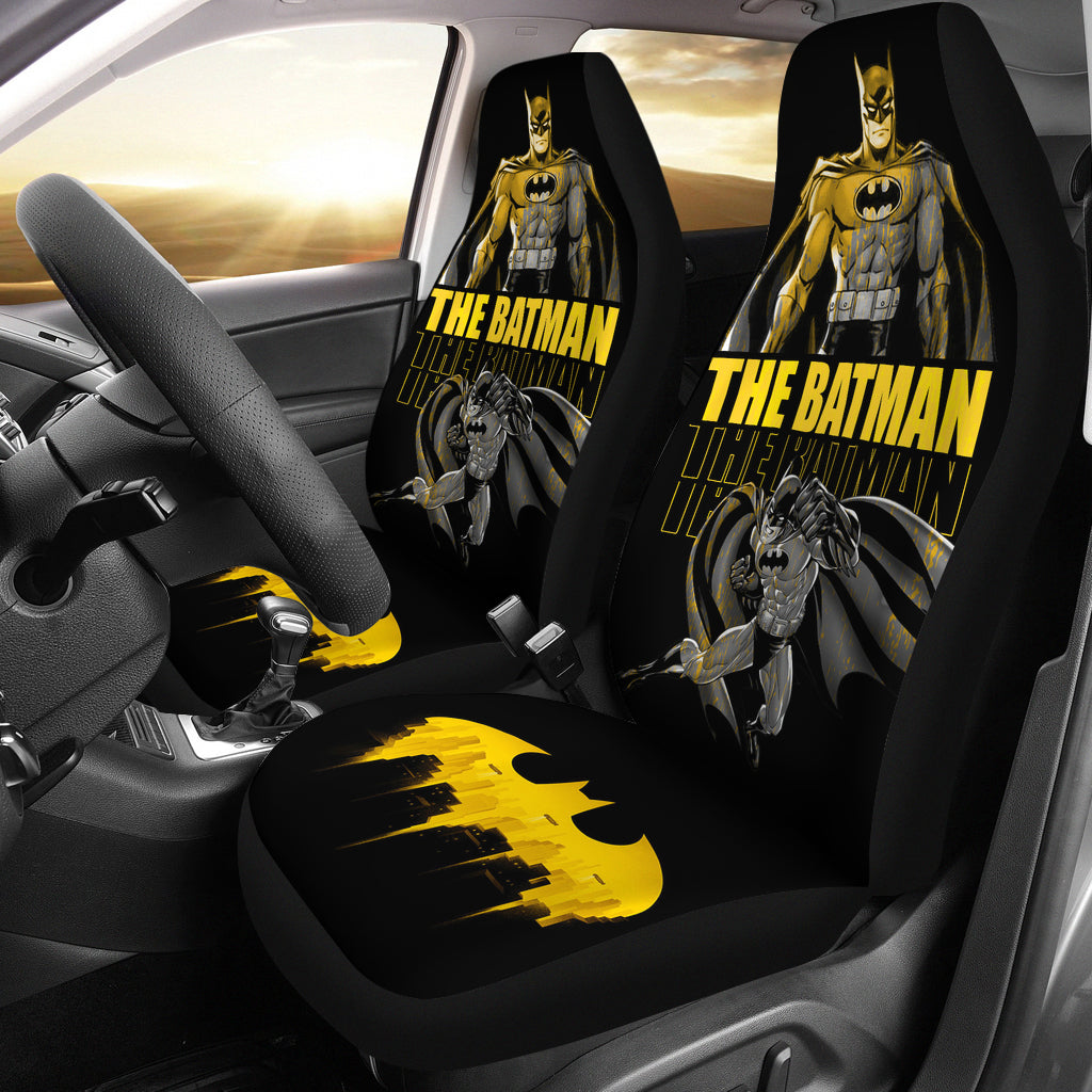 Batman Car Seat Covers The Batman Fighting And Symbol Seat Covers Black Yellow