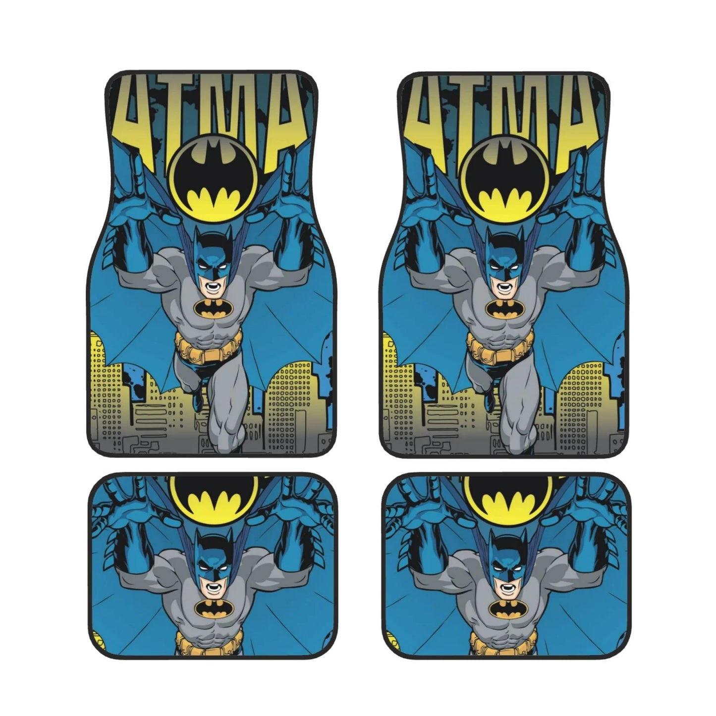 Batman Car Mats DC Classic Cartoon Batman Graphic Car Floor Mats Blue