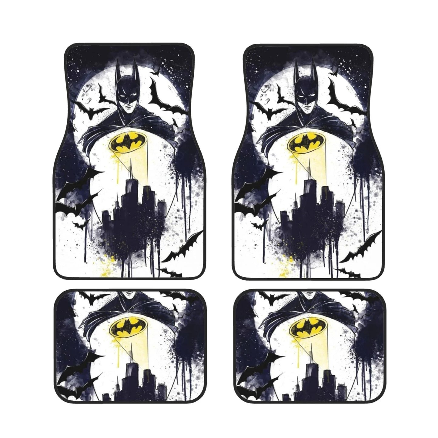 Batman Car Mats DC Batman Arkham City Drawing Art Car Floor Mats Black White
