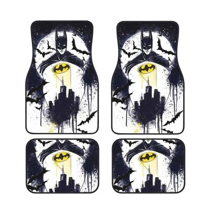 Batman Car Mats DC Batman Arkham City Drawing Art Car Floor Mats Black White