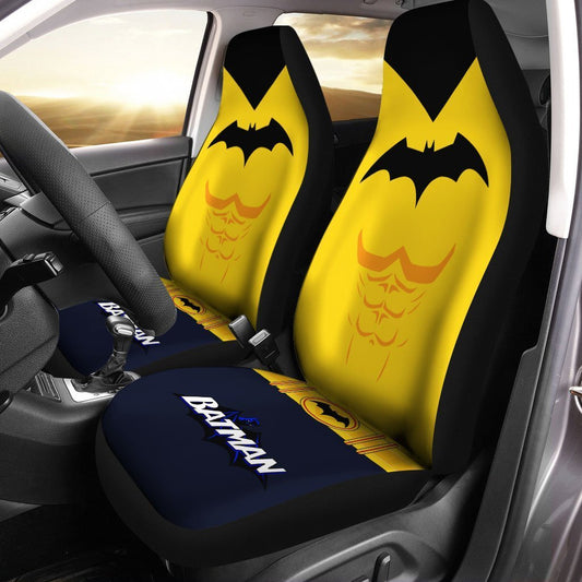 Batman Car Seat Covers DC Batman Original Suit Graphic Seat Covers Yellow