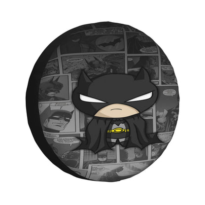 Batman Spare Tire Cover DC Chibi Cute Batman Comic Pattern Tire Covers Black