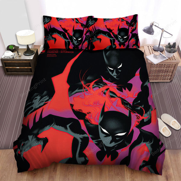 Batman Bedding Set DC Batman Beyond Cartoon Art Duvet Covers Black Red Unique Gift