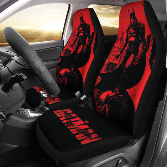 Batman Car Seat Covers The Batman On The City Art Seat Covers Red