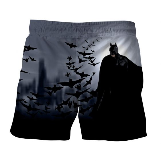 Batman Shorts Batman Silhouette On The Moon Beach Shorts Black