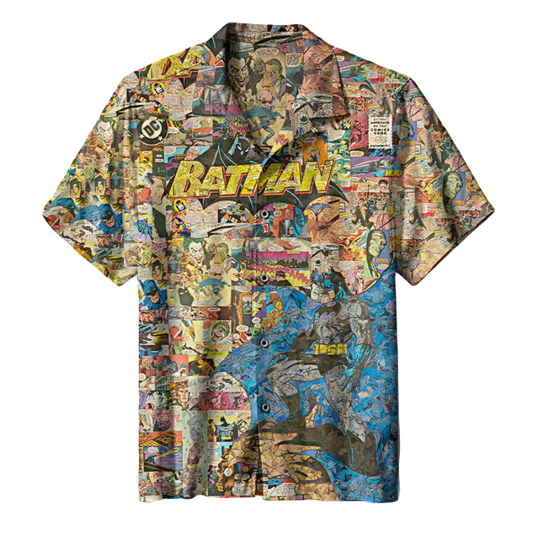 Batman Hawaii Shirt DC Batman Comic Doodle Pattern Hawaiian Shirt Colorful Unisex