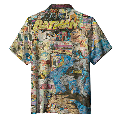 Batman Hawaii Shirt DC Batman Comic Doodle Pattern Hawaiian Shirt Colorful Unisex