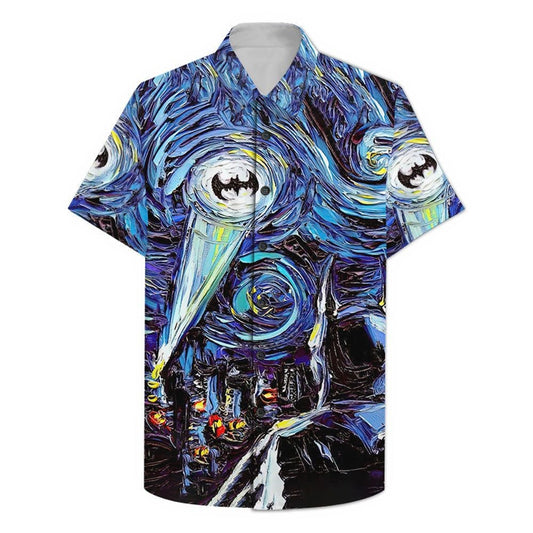 Batman Hawaii Shirt DC Batman The Starry Night City Hawaiian Shirt Blue Unisex