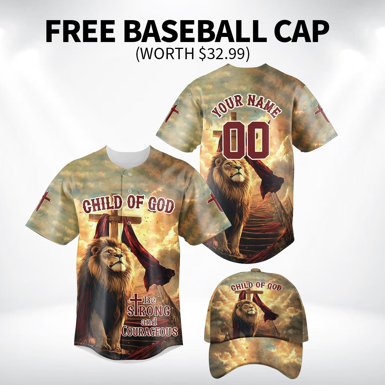 Be Strong and Courageous Baseball Jersey Bundle