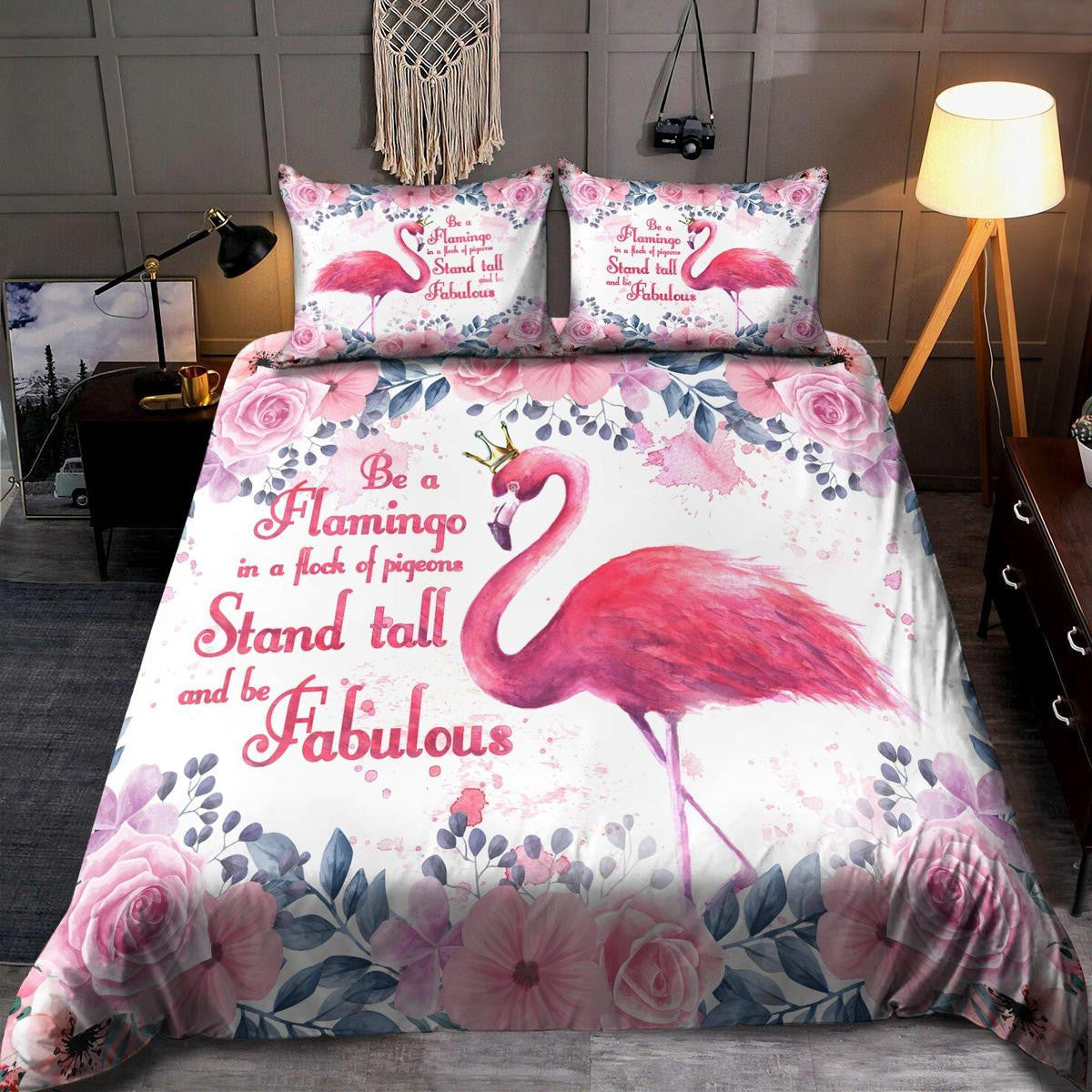 Flamingo Bedding Set Stand Tall And Fabulous Duvet Covers Pink Unique Gift