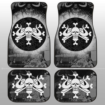 One Piece Car Mats One Piece The Beast Pirate Flag Car Floor Mats Black Gray