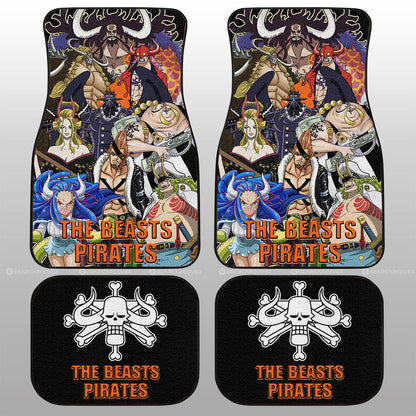 One Piece Car Mats The Beasts Pirates Characters Graphic Car Floor Mats Colorful