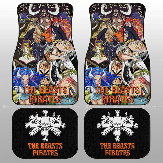 One Piece Car Mats The Beasts Pirates Characters Graphic Car Floor Mats Colorful