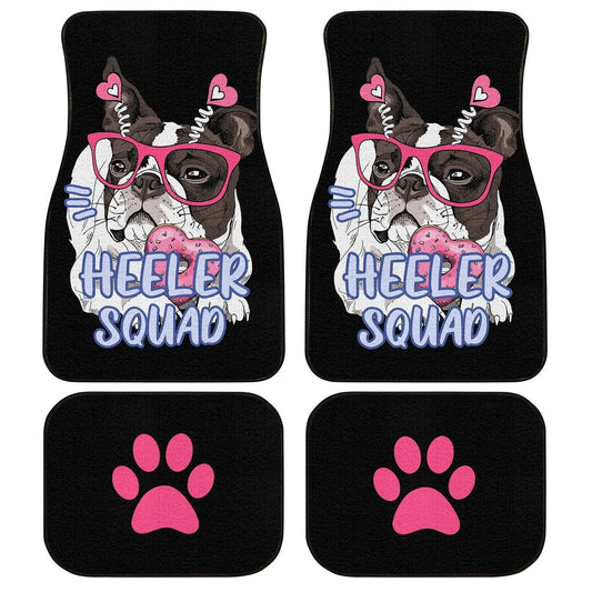 Dog Car Floor Mats Beautiful French Bull Dog Heeler Squad Pawprints Pattern Car Mats