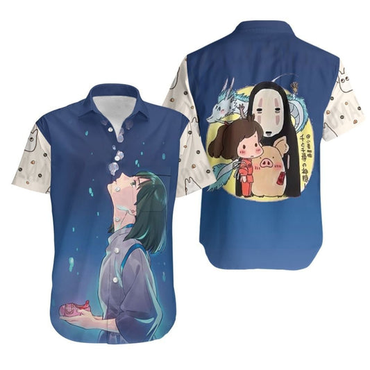 SGhibli Hawaii Shirt Kohaku Nushi Look At Sky Bubbles Hawaiian Shirt Blue Unisex