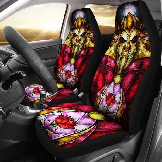 Beauty And The Beast Car Seat Covers DN The Beast Stained Glass Pattern Seat Covers Pink Yellow