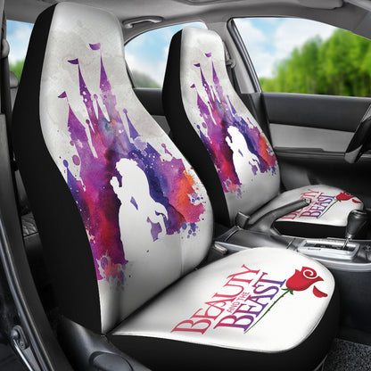 Beauty And The Beast Car Seat Covers DN Castle Beauty And The Beast Seat Covers White Pink
