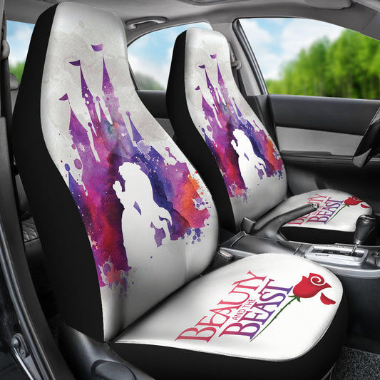 Beauty And The Beast Car Seat Covers DN Castle Beauty And The Beast Seat Covers White Pink