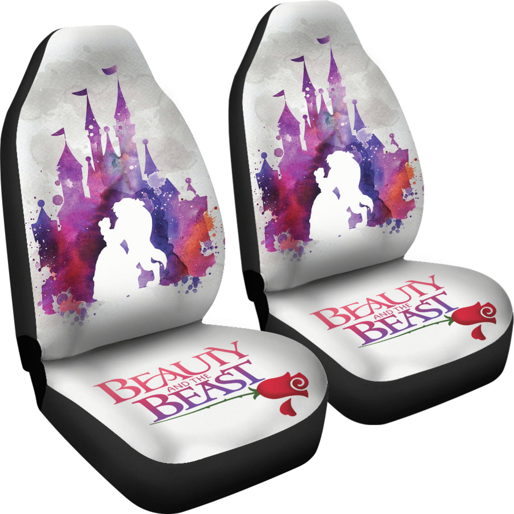 Beauty And The Beast Car Seat Covers DN Castle Beauty And The Beast Seat Covers White Pink