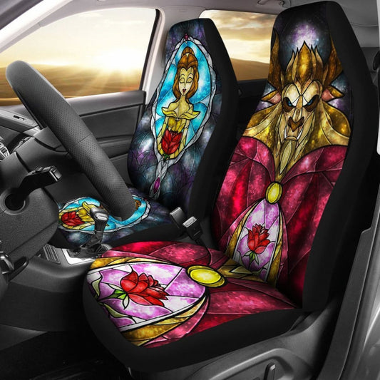 Beauty And The Beast Car Seat Covers DN Beauty And The Beast Stained Glass Seat Covers Colorful