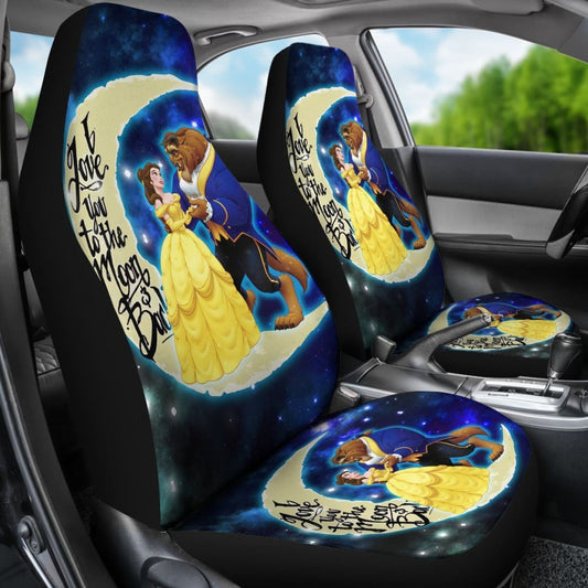 Beauty And The Beast Car Seat Covers DN Beauty And The Beast Love You To The Moon Seat Covers Blue Yellow