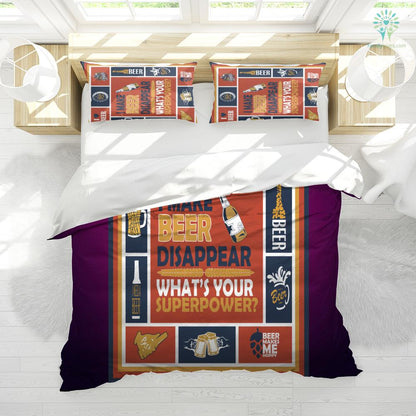 Beer Bedding Set I Make Beer Disappear Duvet Covers Orange Unique Gift