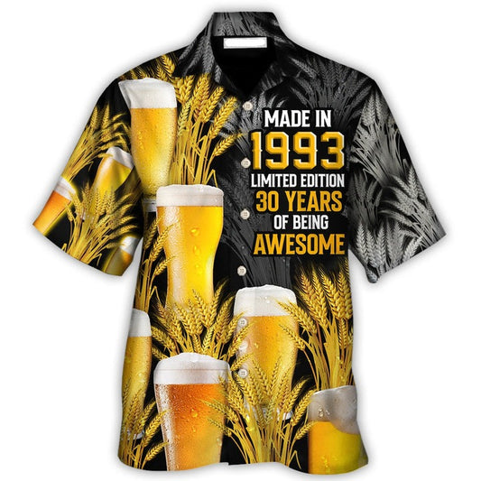 Beer Hawaii Shirt Made In 1993 Limited Edition Hawaiian Shirt Black Yellow Unisex