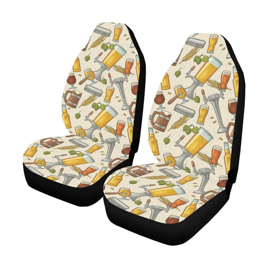 Beer Car Seat Covers Beer Mug Can Glass Bottle Pattern Seat Covers Colorful