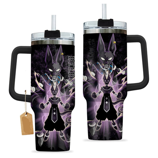 Dragon Ball 40 Oz Tumbler Dragon Ball Beerus Graphic Tumbler 40 Oz Black Purple