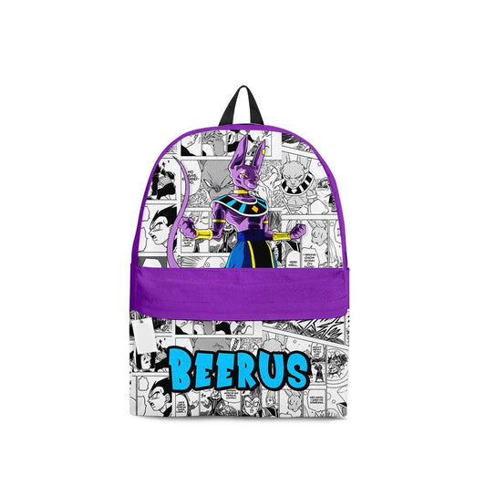 Dragon Ball Backpack Beerus Graphic Manga Pattern Backpacks White Purple