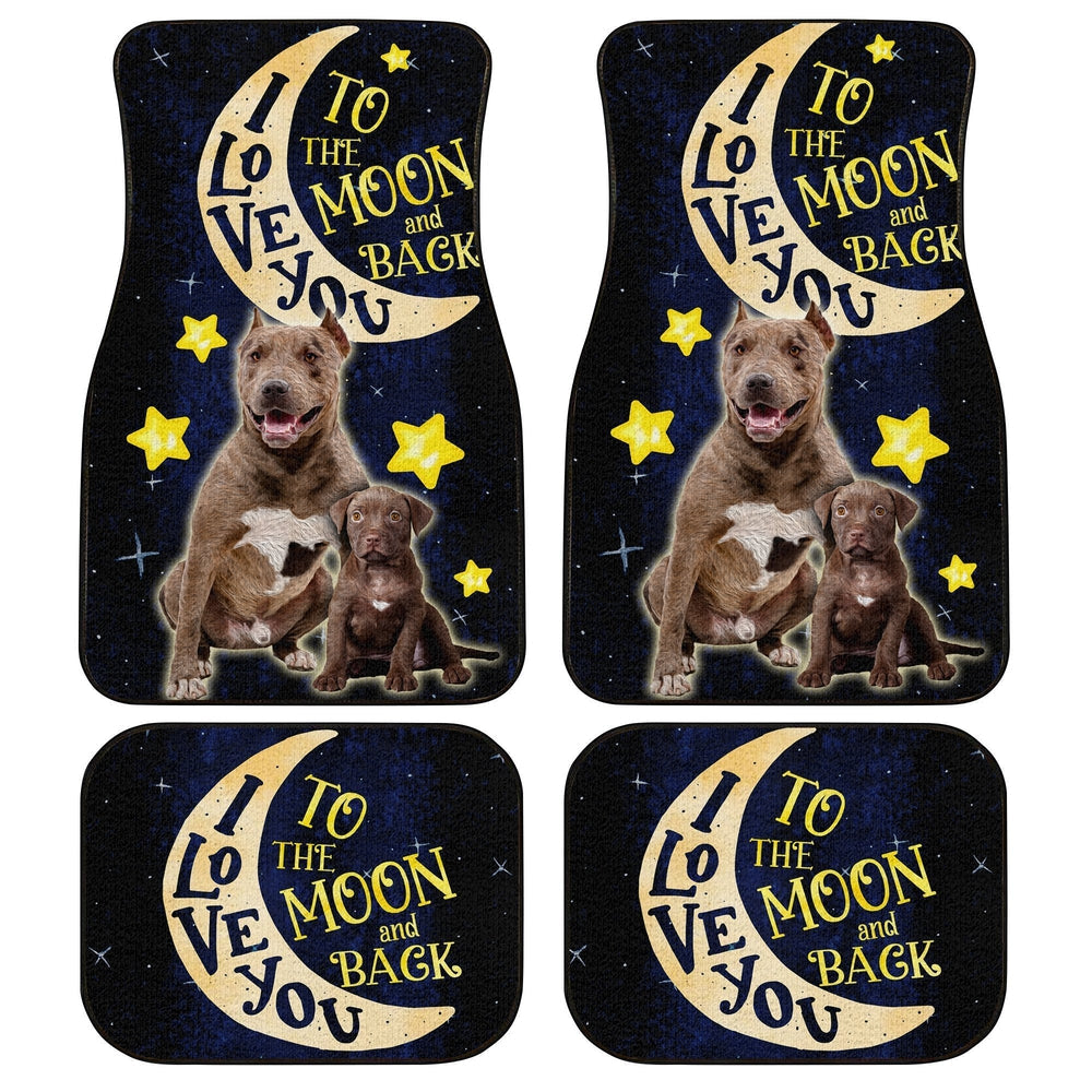 Dog Car Floor Mats Cute Love Yo To The Moon And Back Pit Bull Dog Car Mats