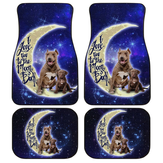 Dog Car Floor Mats Cute Love Yo To The Moon And Back Pit Bull Dog Galaxy Car Mats