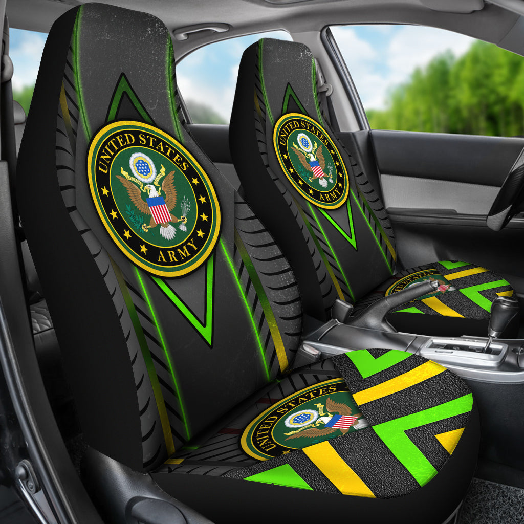 Veteran Car Seat Covers United States Army Symbol Graphic Seat Covers Black Green