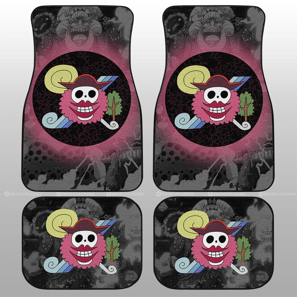 One Piece Car Mats Big Mom Pirate Jolly Roger Symbol Car Floor Mats Colorful