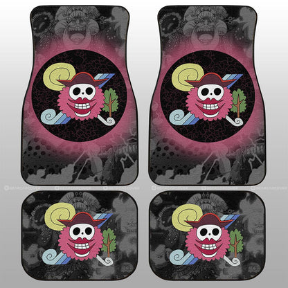 One Piece Car Mats Big Mom Pirate Jolly Roger Symbol Car Floor Mats Colorful