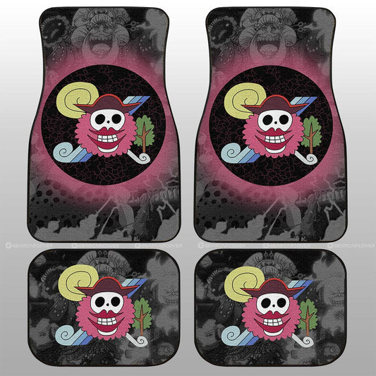 One Piece Car Mats Big Mom Pirate Jolly Roger Symbol Car Floor Mats Colorful