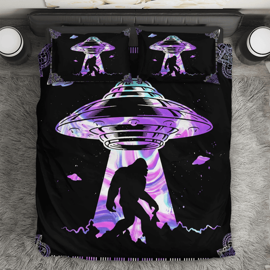 Bigfoot Bedding Set Bigfoot Adducting By UFO Duvet Covers Black Purple Unique Gift