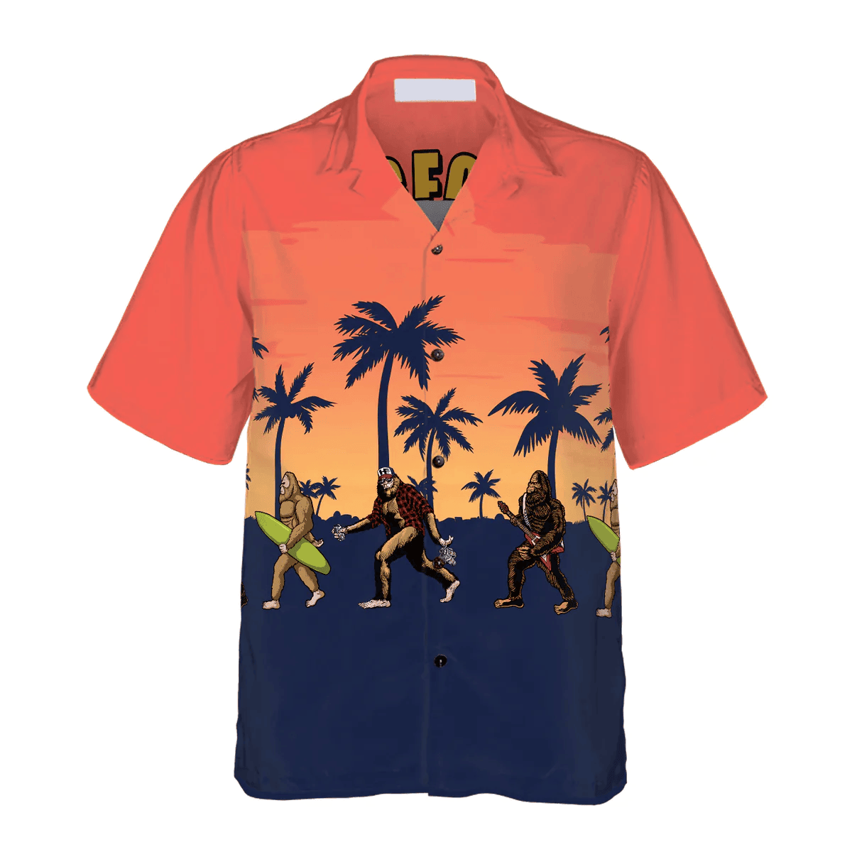 Bigfoot Hawaii Shirt Bigfoot Needs A Vacation Hawaiian Shirt Red Black Unisex