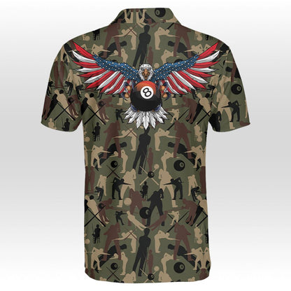 Billard Polo Shirt Billiard Camouflage American Eagle Flag Boys Polo Shirts Colorful