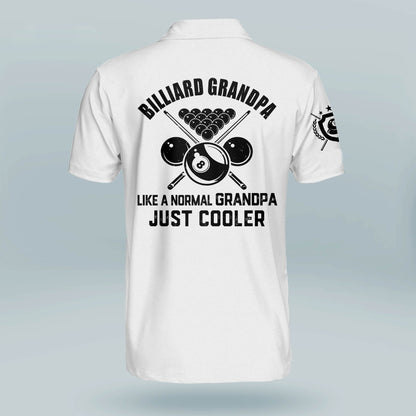 Billard Polo Shirt Like A Normal Grandpa Just Cooler Billiard Boys Polo Shirts Black White