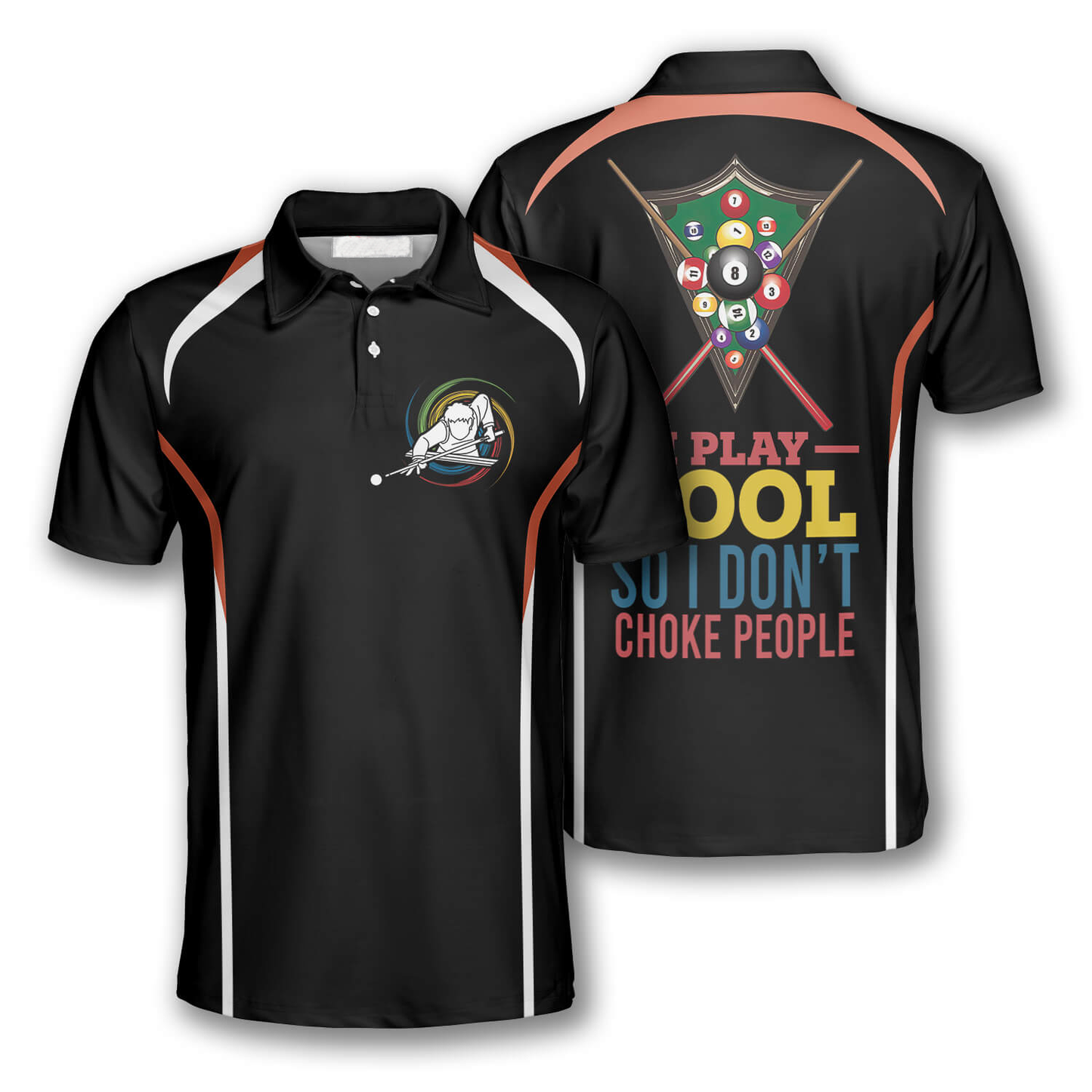 Billard Polo Shirt I Play Pool So I Don’t Choke People Boys Polo Shirts Black