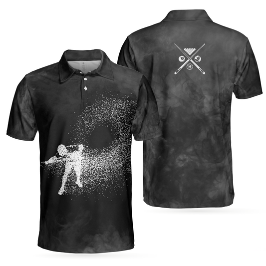 Billard Polo Shirt Billard Player Dot Art Pattern Boys Polo Shirts Black