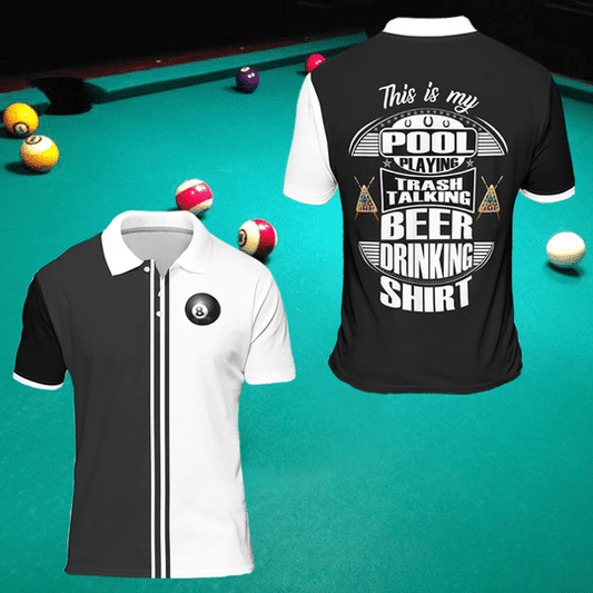 Billard Polo Shirt This i Is My Pool Playing Boys Polo Shirts Black White