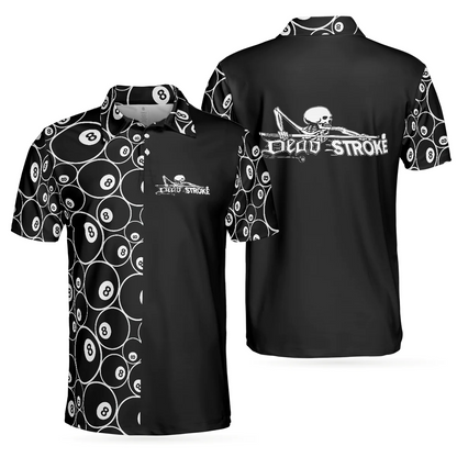 Billard Polo Shirt Billiards Skeleton Dead Stroke Boys Polo Shirts Black